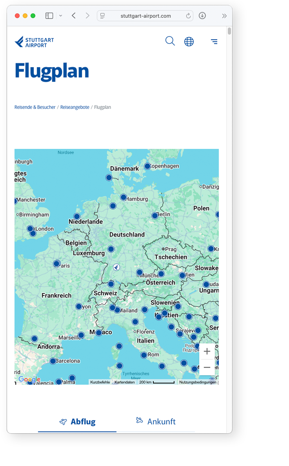 Stuttgart Airport Flugplan 