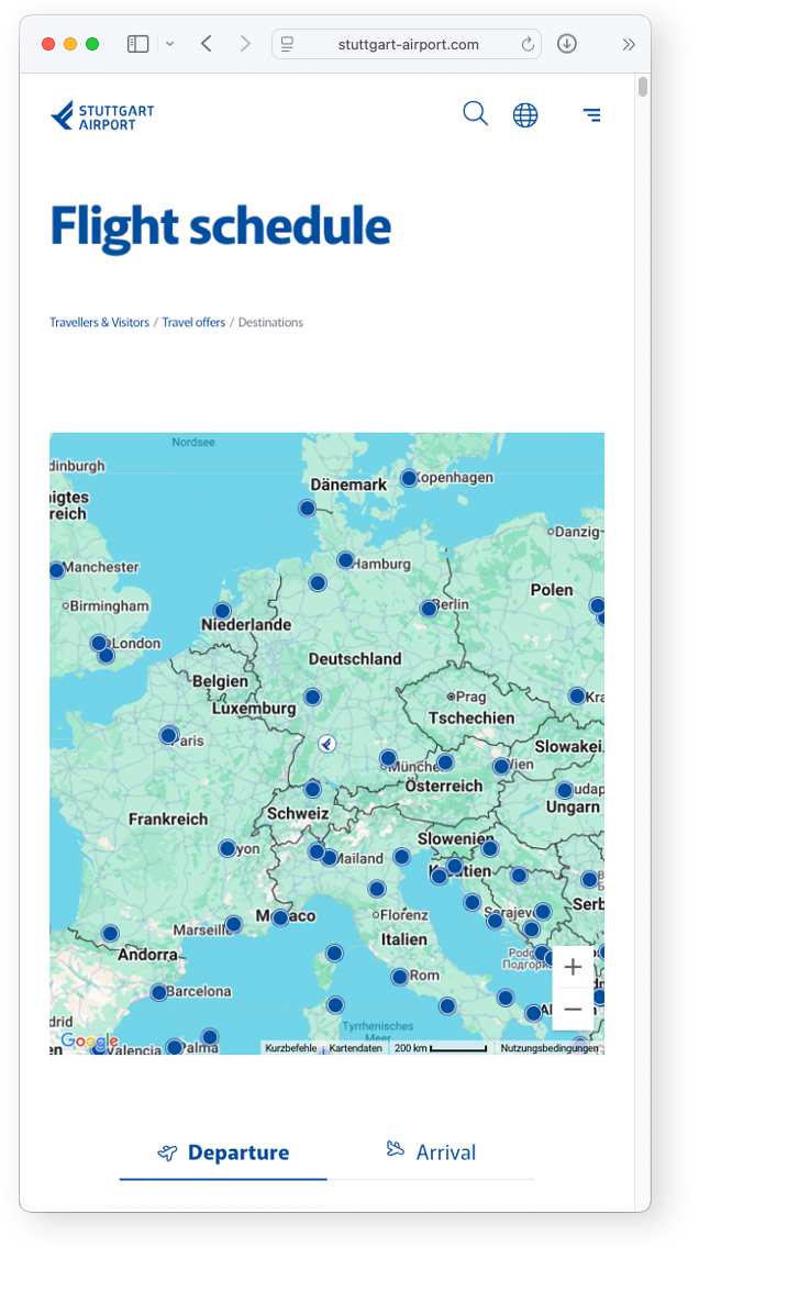 Stuttgart Airport Flugplan 